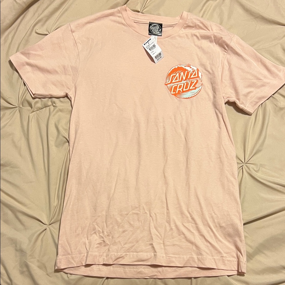 Santa Cruz Skateboards Light Pink Tee with Orange Logo